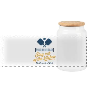 Pickleball Player Love Pickleball Stay Out Of The - Panoramic Cookie Jar with Wooden Lid - white - Front