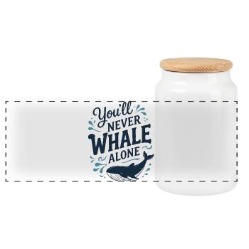 Tu ne vas jamais faire de baleines tout seul - Wal Hope Timmy - Boîte à biscuits avec couvercle en bois - blanc - Devant