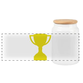 Trophy - Panoramic Cookie Jar with Wooden Lid - white - Front