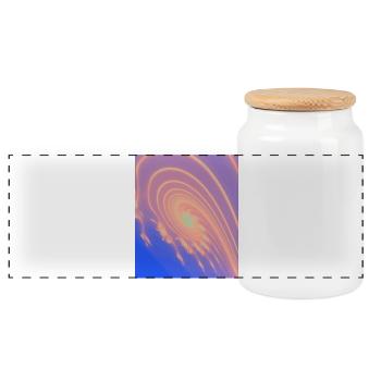 Pastel Spiral Rainbow Swirl - Panoramic Cookie Jar with Wooden Lid - white - Front