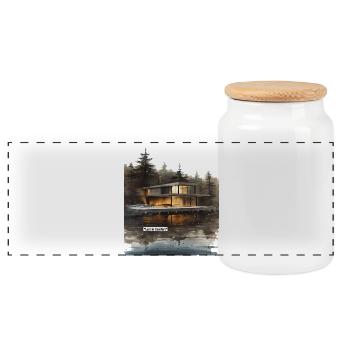 Verloren im Comfort Lakehouse - Panorama Keksdose mit Holzdeckel - Weiß - Vorne