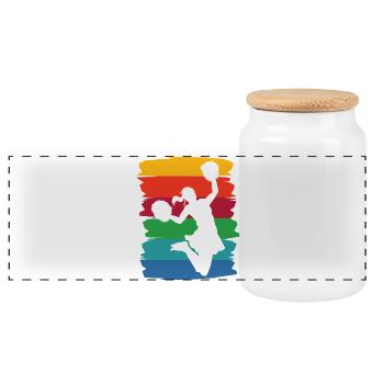 Cheerleader Cheer Mom Cheerleading - Panoramic Cookie Jar with Wooden Lid - white - Front