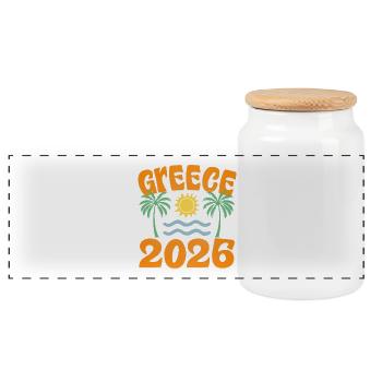 Greece 2026 - Panorama Keksdose mit Holzdeckel - Weiß - Vorne