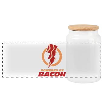 Angetrieben von Bacon Lightning Bolt - Panorama Keksdose mit Holzdeckel - Weiß - Vorne