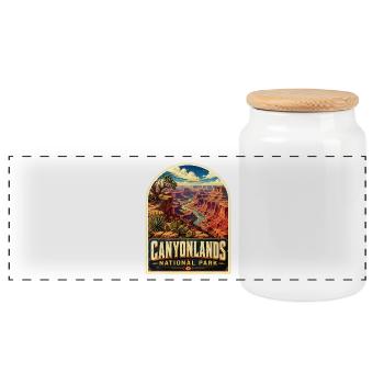 Canyonlands National Park Vintage Poster - Panorama Keksdose mit Holzdeckel - Weiß - Vorne