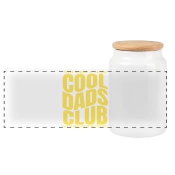 Club des papas cool - Cadeau de la fête des pères des papas - Boîte à biscuits avec couvercle en bois - blanc - Devant