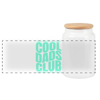 Fête des pères cadeau papa - Club des papas cool - Boîte à biscuits avec couvercle en bois - blanc - Devant