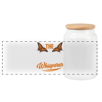  Butterfly Entomology The Tiger Whisperer Tiger - Panoramic Cookie Jar with Wooden Lid - white - Front