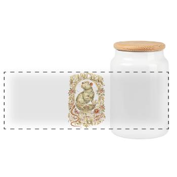 Rat de couleur Rat fantaisie Rat de la grande souris Rat domestique - Boîte à biscuits avec couvercle en bois - blanc - Devant