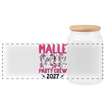 Malle Party Crew 2027 - Panorama Keksdose mit Holzdeckel - Weiß - Vorne