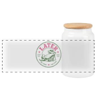 Procrastinator Crocodile Never Today - Panoramic Cookie Jar with Wooden Lid - white - Front