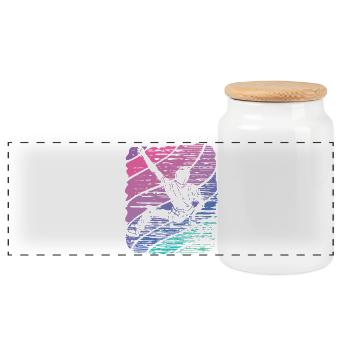 Bloc de bloc de Boulderer - Boîte à biscuits avec couvercle en bois - blanc - Devant