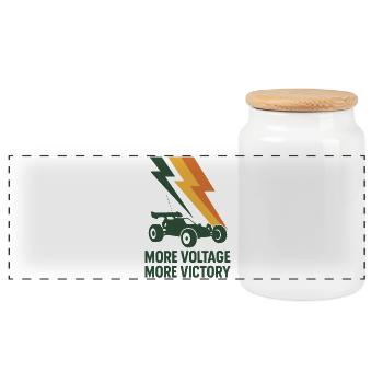 Plus de volts, plus de victoire | RC Car Electric - Boîte à biscuits avec couvercle en bois - blanc - Devant