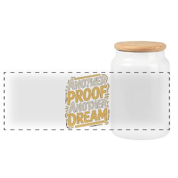Print Designer Another Proof Another Print Expert - Panoramic Cookie Jar with Wooden Lid - white - Front