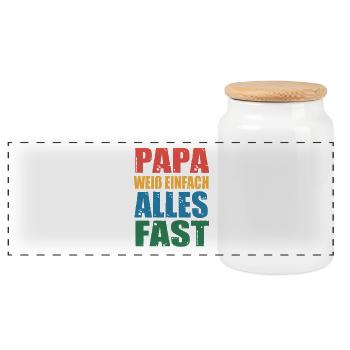 Schönes Vatertagsgeschenk Für Papas Cooles Papa - Panorama Keksdose mit Holzdeckel - Weiß - Vorne
