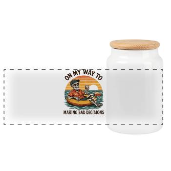 L’humour des fêtes en route vers de mauvaises décisions - Boîte à biscuits avec couvercle en bois - blanc - Devant