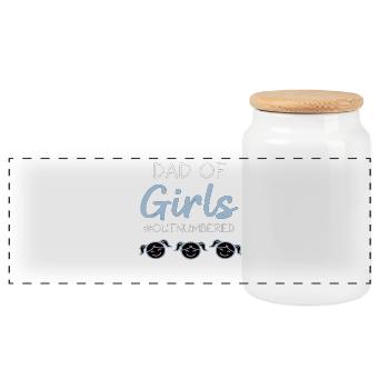 Papa des filles en infériorité numérique Papa Shirt - Boîte à biscuits avec couvercle en bois - blanc - Devant