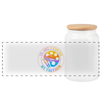 Artist Painter Graphic In Art I Found Freedom Gift - Panoramic Cookie Jar with Wooden Lid - white - Front