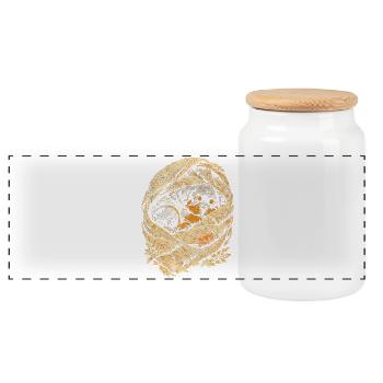 Rottweiler puppy dog - Panoramic Cookie Jar with Wooden Lid - white - Front