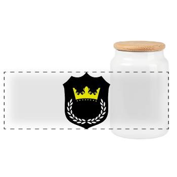 Couronne Splendeur Jaune Noir - Boîte à biscuits avec couvercle en bois - blanc - Devant