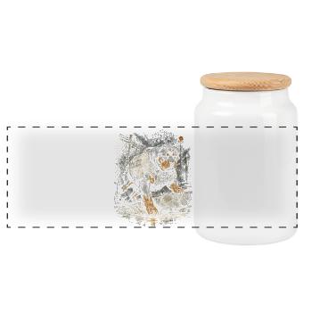 Chien Rottweiler - Boîte à biscuits avec couvercle en bois - blanc - Devant