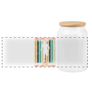 Course à pied : Nous aimons les marathoniens longs et difficiles - Boîte à biscuits avec couvercle en bois - blanc - Devant
