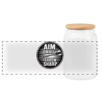 Conception de fléchettes pour joueurs de fléchettes pour les fans de fléchettes - Boîte à biscuits avec couvercle en bois - blanc - Devant