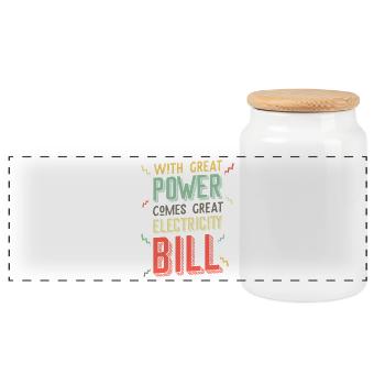 Une grande puissance et une grande facture d’électricité rock and roll - Boîte à biscuits avec couvercle en bois - blanc - Devant