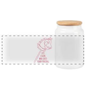 Juste une fille qui adore le passe-temps de monture | Équitation - Boîte à biscuits avec couvercle en bois - blanc - Devant