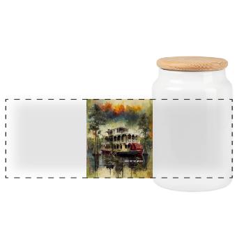 ÂME DU BAYOU - Architecture des bateaux fluviaux du Sud - Boîte à biscuits avec couvercle en bois - blanc - Devant
