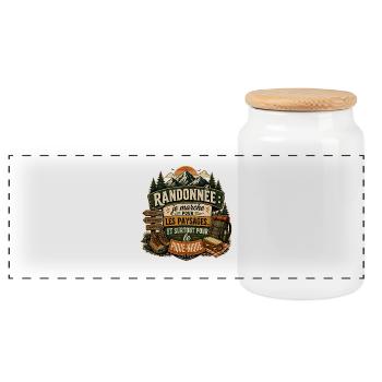 Randonnée Pique-Nique et Paysages - Boîte à biscuits avec couvercle en bois - blanc - Devant