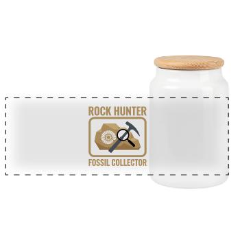 Rock Hunter, Fossiliensammler, Geologe, Wissenschaft - Panorama Keksdose mit Holzdeckel - Weiß - Vorne