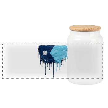 Leaking Flag of Minnesota - Panoramic Cookie Jar with Wooden Lid - white - Front