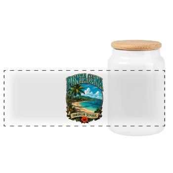 Punta Cana, plage de la République dominicaine - Boîte à biscuits avec couvercle en bois - blanc - Devant