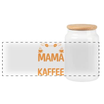 Kaffee Kaffeeliebhaber Mutter Mama - Panorama Keksdose mit Holzdeckel - Weiß - Vorne