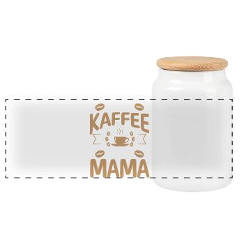 Kaffee Kaffeeliebhaber Mutter Mama - Panorama Keksdose mit Holzdeckel - Weiß - Vorne