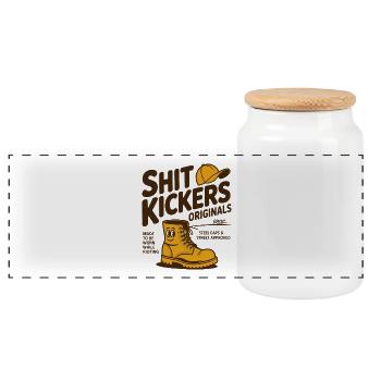 Shit Kickers Originals Stiefel - Panorama Keksdose mit Holzdeckel - Weiß - Vorne