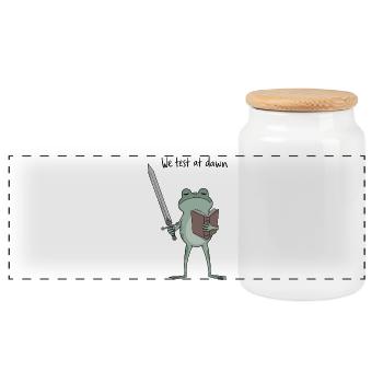 Dawn Duel Frog : Épée & Tome - Boîte à biscuits avec couvercle en bois - blanc - Devant