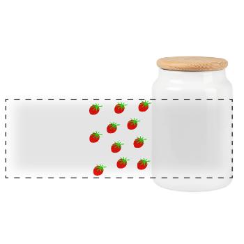 Erdbeeren Erdbeere Erdbeeren Garten  - Panorama Keksdose mit Holzdeckel - Weiß - Vorne