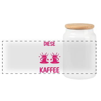 Kaffee Kaffeeliebhaber Mutter Mama - Panorama Keksdose mit Holzdeckel - Weiß - Vorne