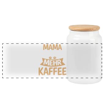 Kaffee Kaffeeliebhaber Mutter Mama - Panorama Keksdose mit Holzdeckel - Weiß - Vorne