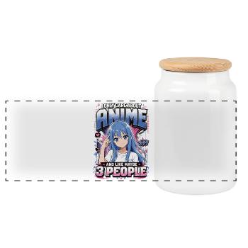 I Only Care About Anime Otaku Manga Shirt - Panorama Keksdose mit Holzdeckel - Weiß - Vorne