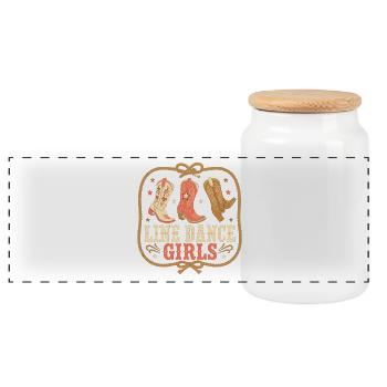 Filles de danse en ligne - Boîte à biscuits avec couvercle en bois - blanc - Devant