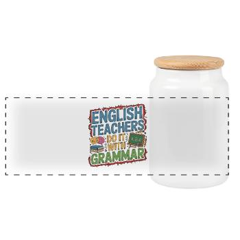 ESL Teacher English Teachers Do It ESL Educator - Panorama Keksdose mit Holzdeckel - Weiß - Vorne