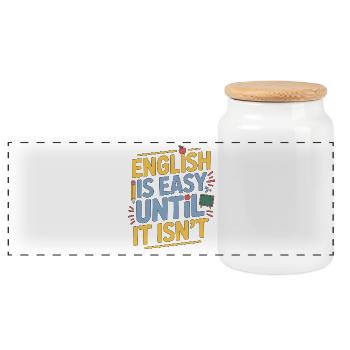Enseignant d’anglais langue seconde (ESL) : L’anglais est facile jusqu’à la carrière d’enseignant - Boîte à biscuits avec couvercle en bois - blanc - Devant