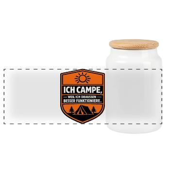 Perfect camper - Panoramic Cookie Jar with Wooden Lid - white - Front