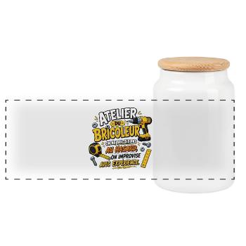 Bricoleur au Hasard avec Expérience - Boîte à biscuits avec couvercle en bois - blanc - Devant