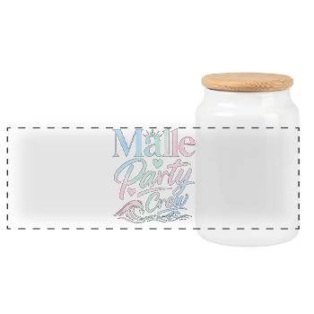 Malle Party Crew Mallorca Summer Holiday - Panoramic Cookie Jar with Wooden Lid - white - Front