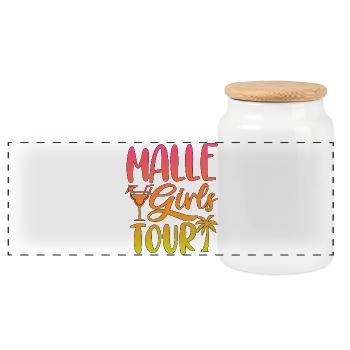 Fête de fin d’année du circuit des filles à Majorque - Boîte à biscuits avec couvercle en bois - blanc - Devant