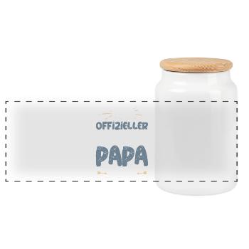 Offizieller Dalmatiner Papa - Panorama Keksdose mit Holzdeckel - Weiß - Vorne